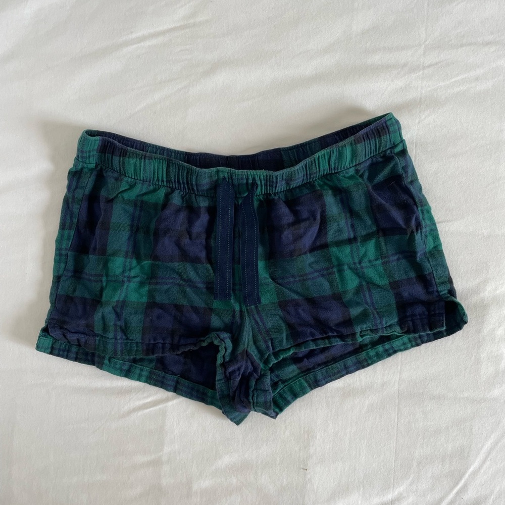 Old Navy Green and Blue Plaid Pajama Shorts